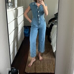Free People Denim Jumpsuit